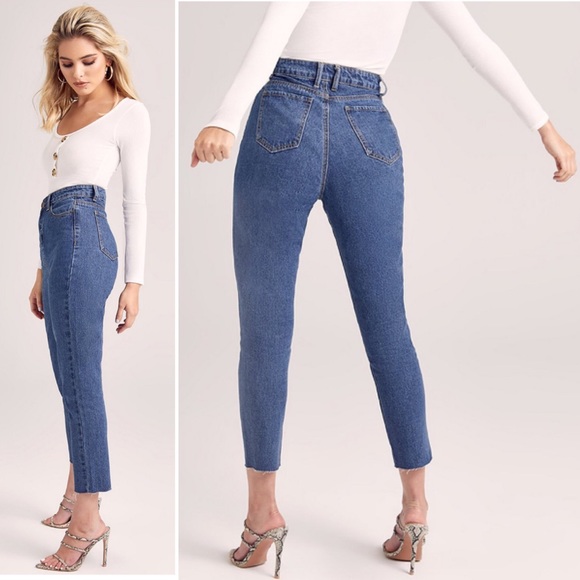 Boohoo Petite Denim - Boohoo Petite Straight Leg Frayed Hem Jeans 4 NWT